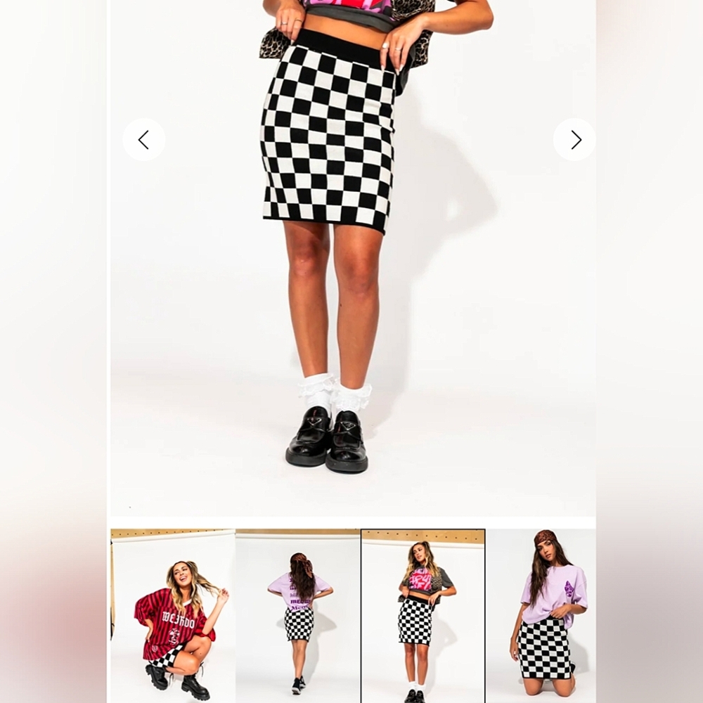 DIL Checkered Knit Skirt